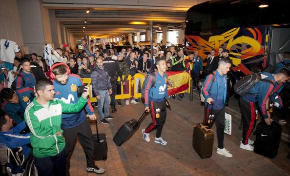 Galería. Las mejores imágenes de la llegada de la selección española a Málaga.