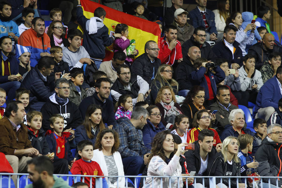 Unas 19.000 personas acudieron a La Rosaleda a presenciar el entrenamiento de la selección española de fútbol.