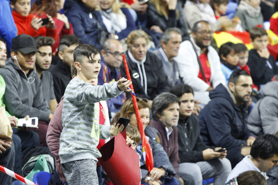 Unas 19.000 personas acudieron a La Rosaleda a presenciar el entrenamiento de la selección española de fútbol.