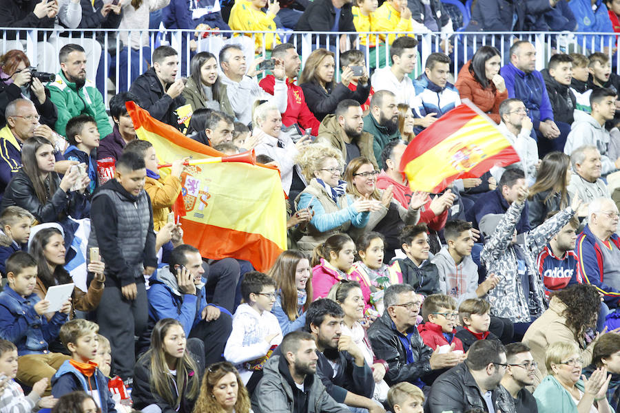 Unas 19.000 personas acudieron a La Rosaleda a presenciar el entrenamiento de la selección española de fútbol.