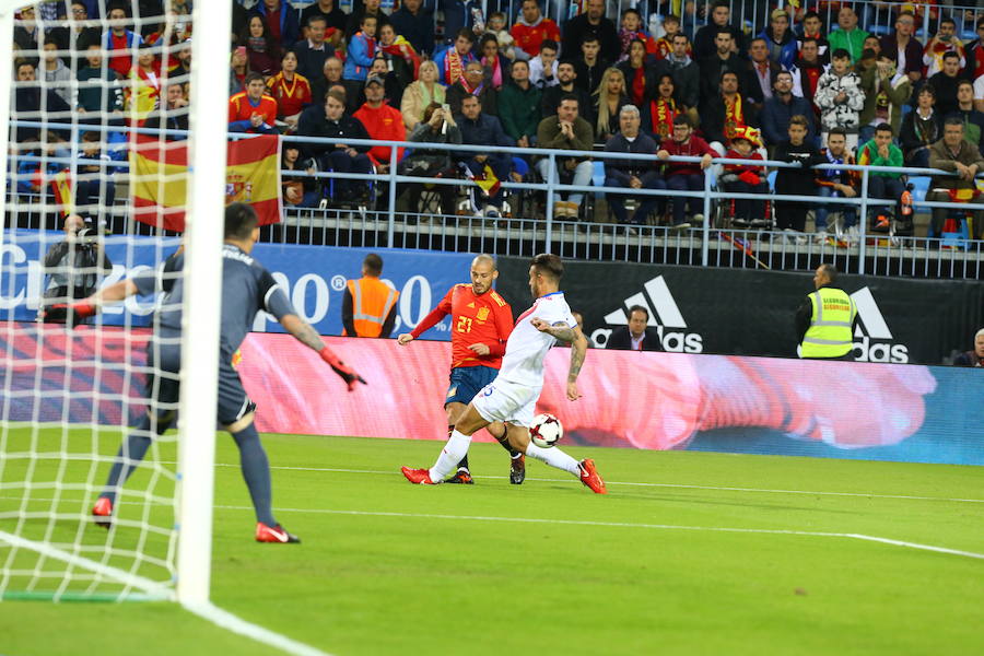 España golea a Costa Rica en La Rosaleda en el amistoso para preparar el Mundial 2018.