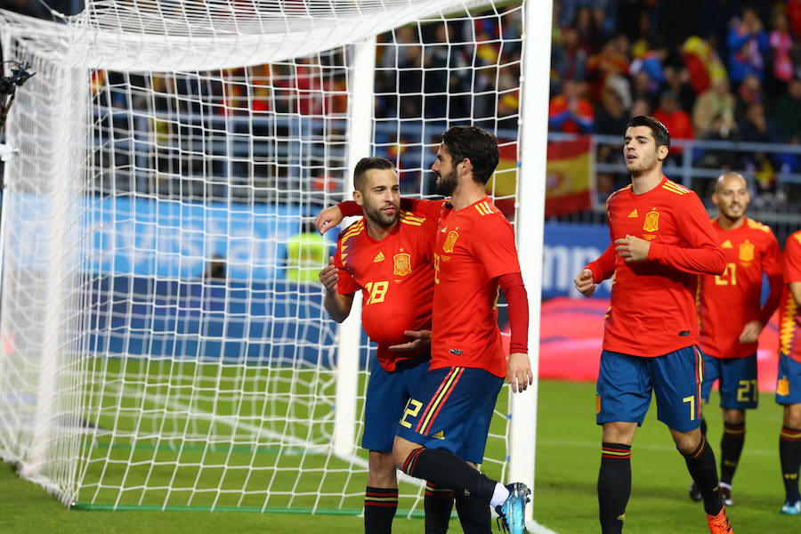 España golea a Costa Rica en La Rosaleda en el amistoso para preparar el Mundial 2018.