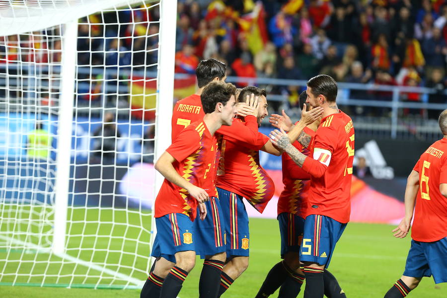 España golea a Costa Rica en La Rosaleda en el amistoso para preparar el Mundial 2018.