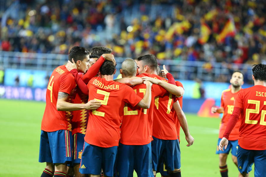 España golea a Costa Rica en La Rosaleda en el amistoso para preparar el Mundial 2018.