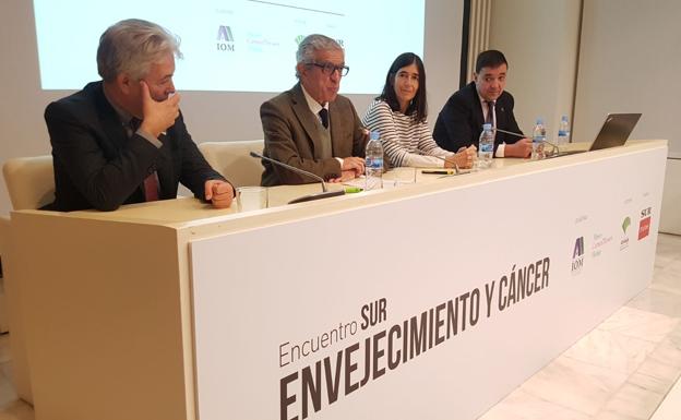 Emilio Alba, Braulio Medel, María Blasco y Pedro Luis Gómez, en el Encuentro SUR. 