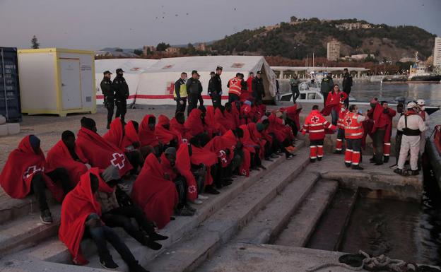 Llegada de los inmigrantes al Puerto de Málaga.