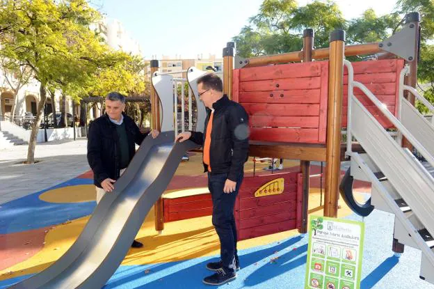 Javier García y Eloy Ortega, ayer en Los Arcos de San Enrique. :: J.-L. 