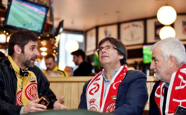 Puigdemont, durante el partido del Girona.