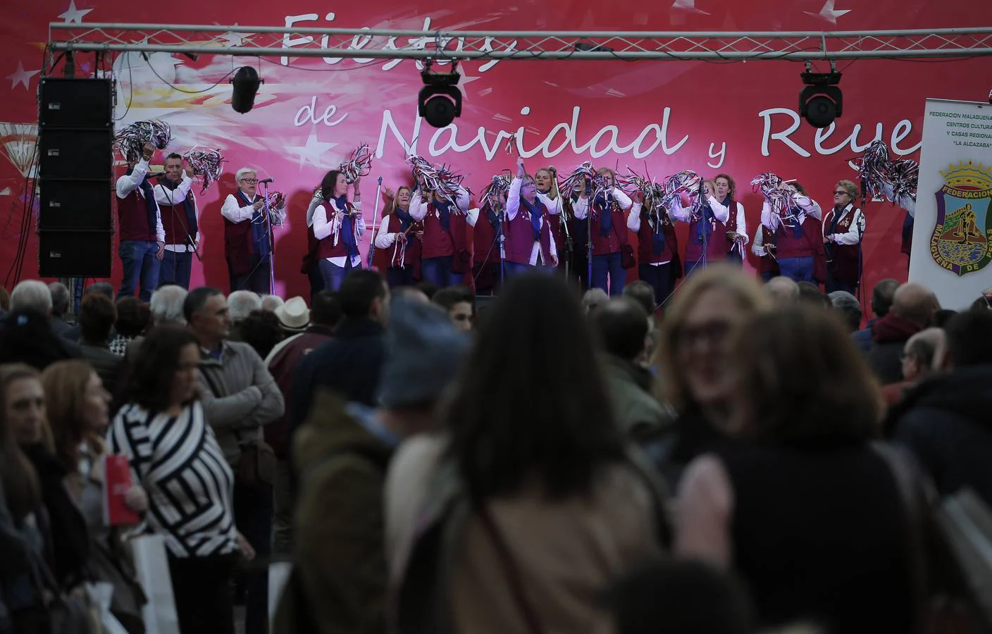 Los grupos han actuado en la plaza de la Constitución en un evento organizado por la Federación Malagueña de Peñas