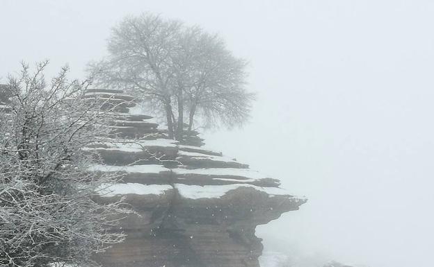 El Torcal, uno de los puntos donde cuajó la nieve. 