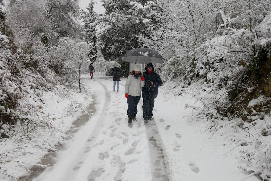 Un manto blanco ha cubierto esta zona de la capital este lunes