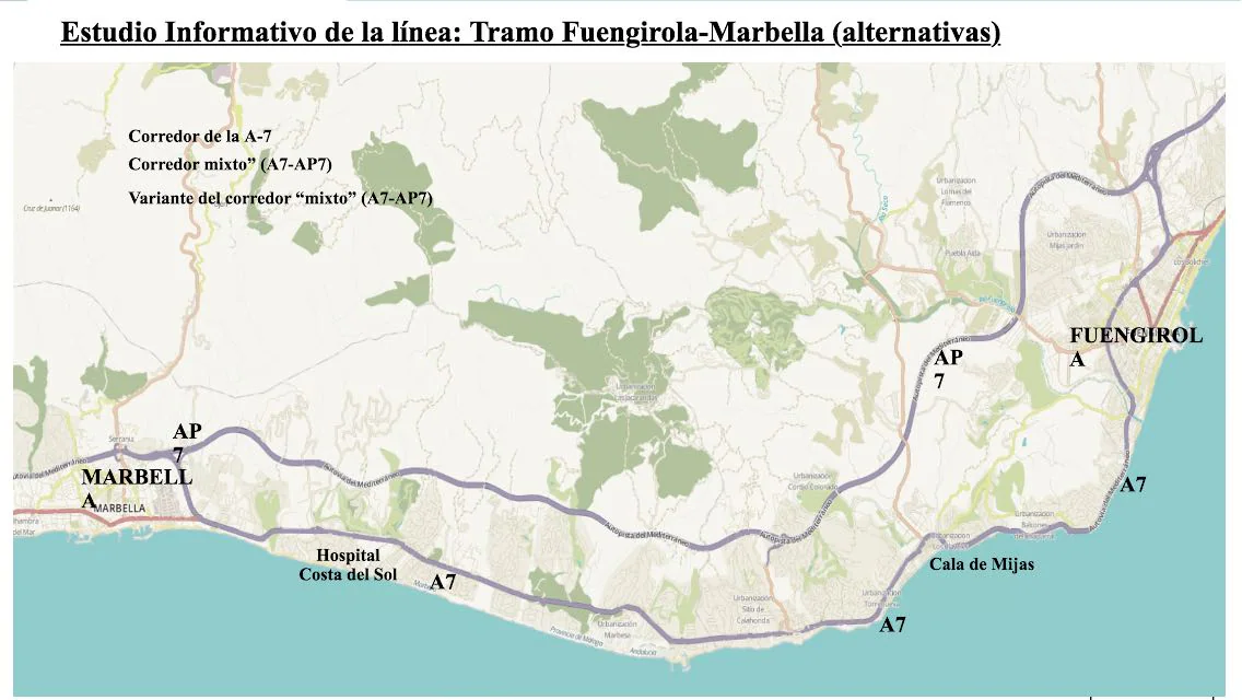 Estudio informativo del nuevo acceso ferroviario a Marbella y Estepona. 