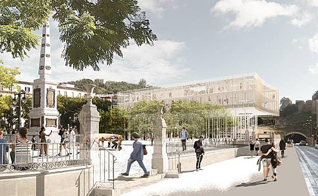 Recreación del proyecto Málaga All Space, para la manzana de los cines Astoria y Victoria. 