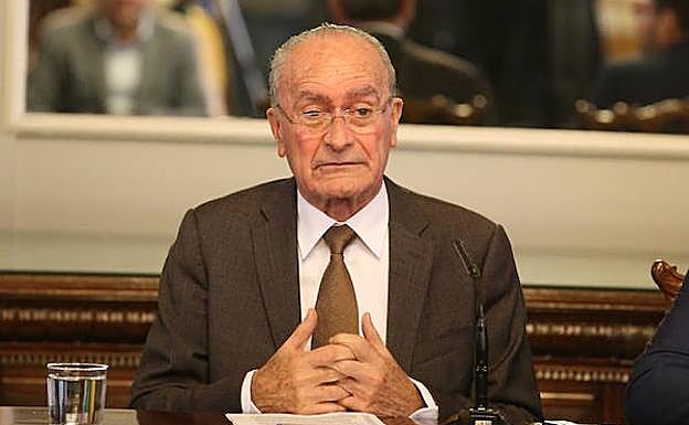 El alcalde, esta mañana en el Ayuntamiento de Málaga. 