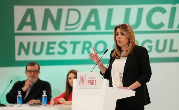 Susana Díaz, durante el comité director. 