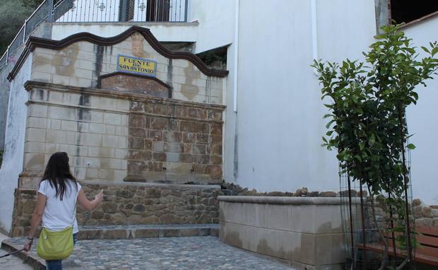 14. Turista observa la fuente de San Antonio.