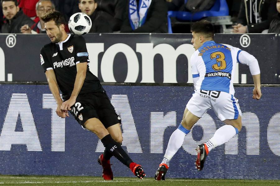 Leganés y Sevilla empataron a uno en la ida de las semifinales de la Copa del Rey que se disputó en el Estadio Municipal de Butarque. Muriel adelantó al cuadro hispalense, pero Siovas, en un lance ante Sergio Rico, anotó la igualada.