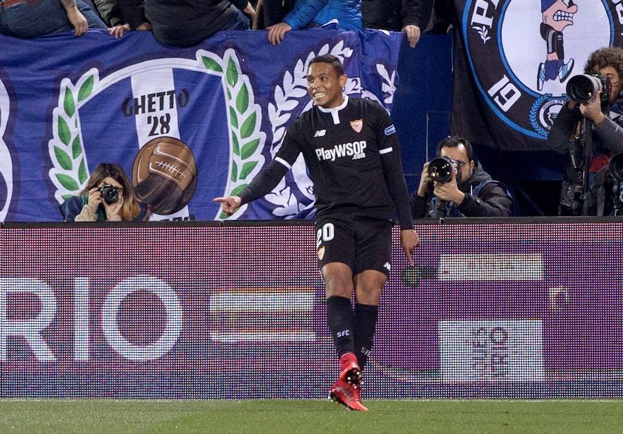 Leganés y Sevilla empataron a uno en la ida de las semifinales de la Copa del Rey que se disputó en el Estadio Municipal de Butarque. Muriel adelantó al cuadro hispalense, pero Siovas, en un lance ante Sergio Rico, anotó la igualada.