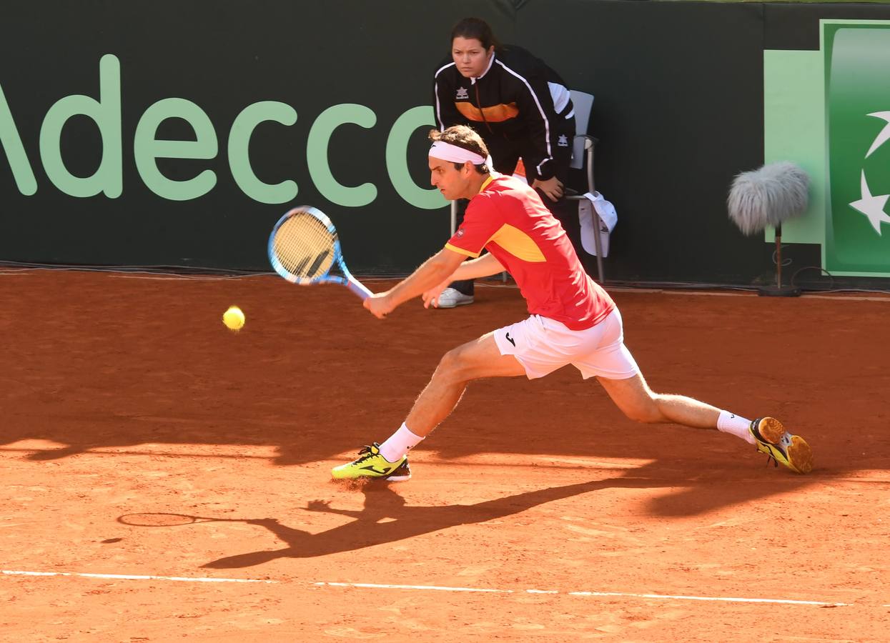 Eliminatoria de la Copa Davis entre España y Grañ Bretaña que se celebra en las instalaciones del Club de Tenis Puente Romano en Marbella 