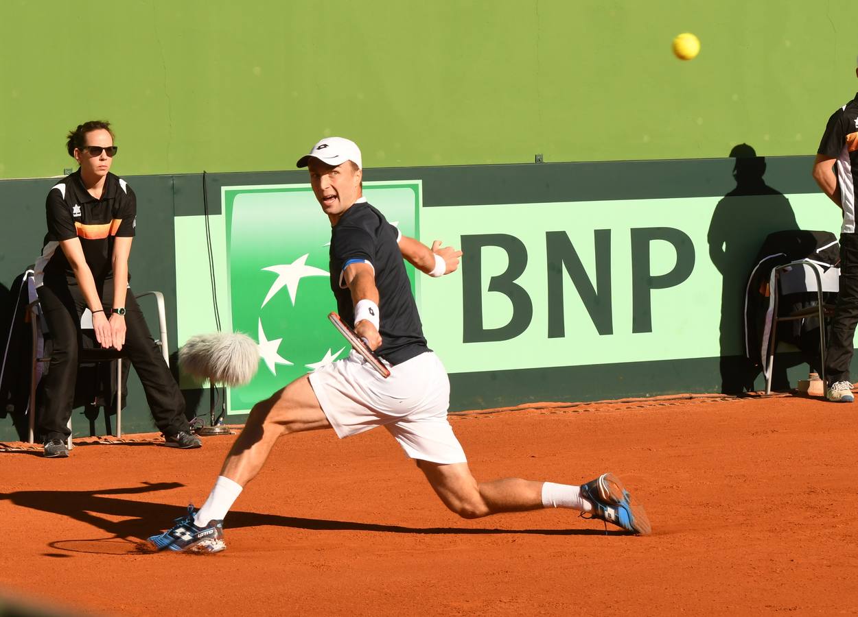 Eliminatoria de la Copa Davis entre España y Grañ Bretaña que se celebra en las instalaciones del Club de Tenis Puente Romano en Marbella 