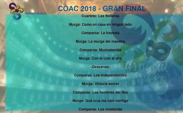 Así narramos en directo la final del concurso de canto del Carnaval de Málaga 2018