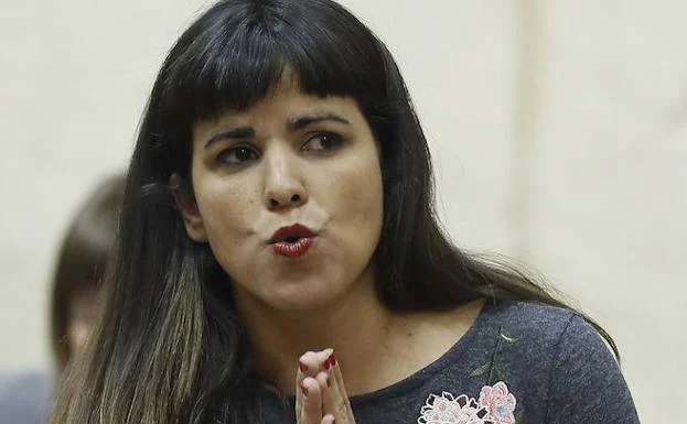Teresa Rodríguez, este jueves en el Parlamento.  
