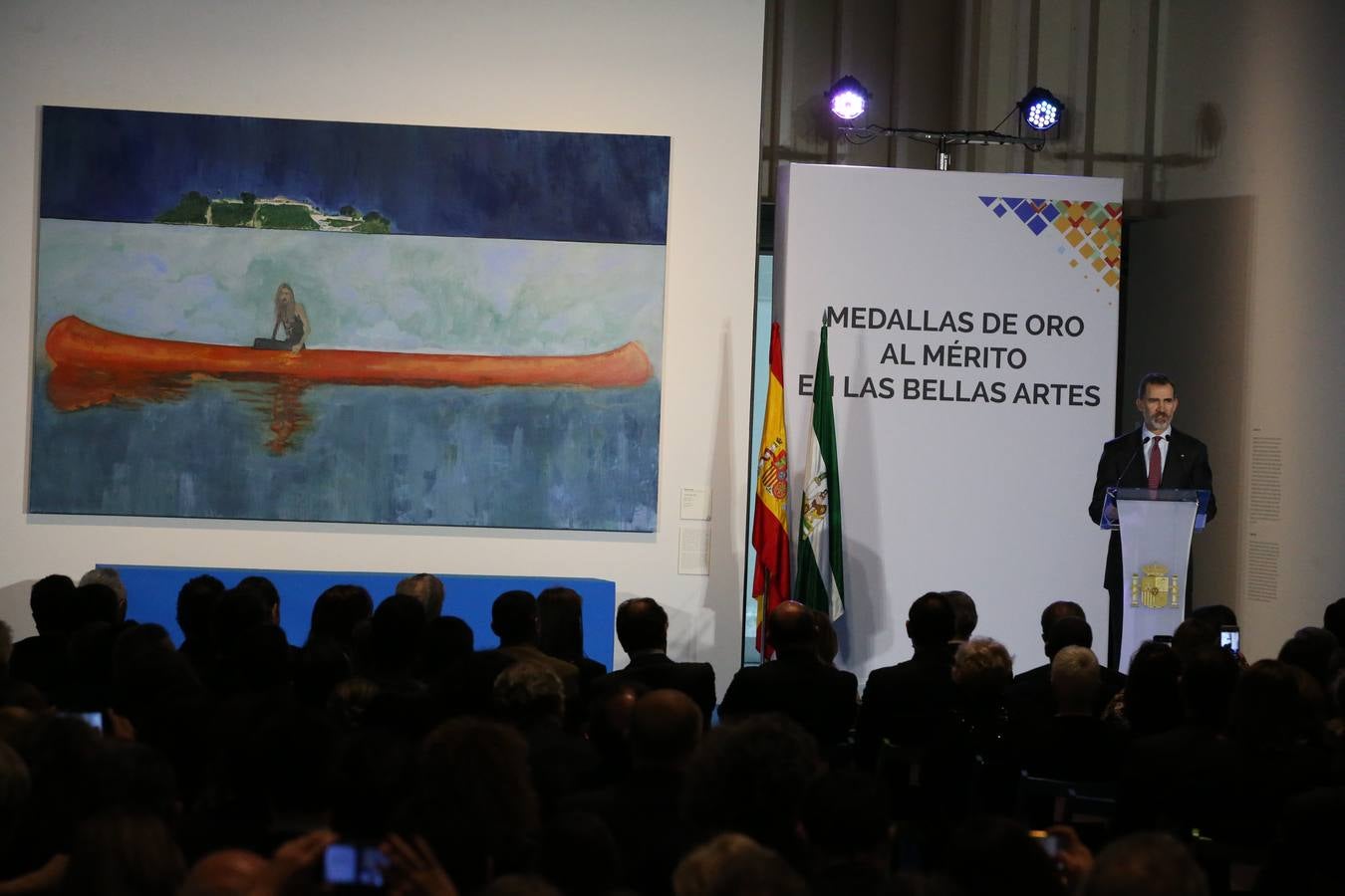 Don Felipe y Doña Letizia presiden la ceremonia en el Pompidou