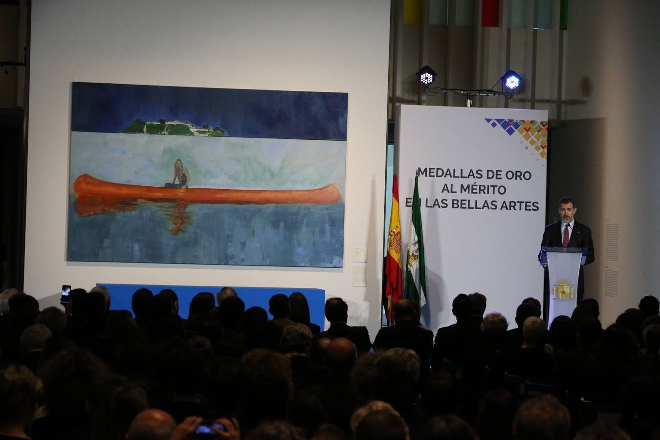 Don Felipe y Doña Letizia presiden la ceremonia en el Pompidou