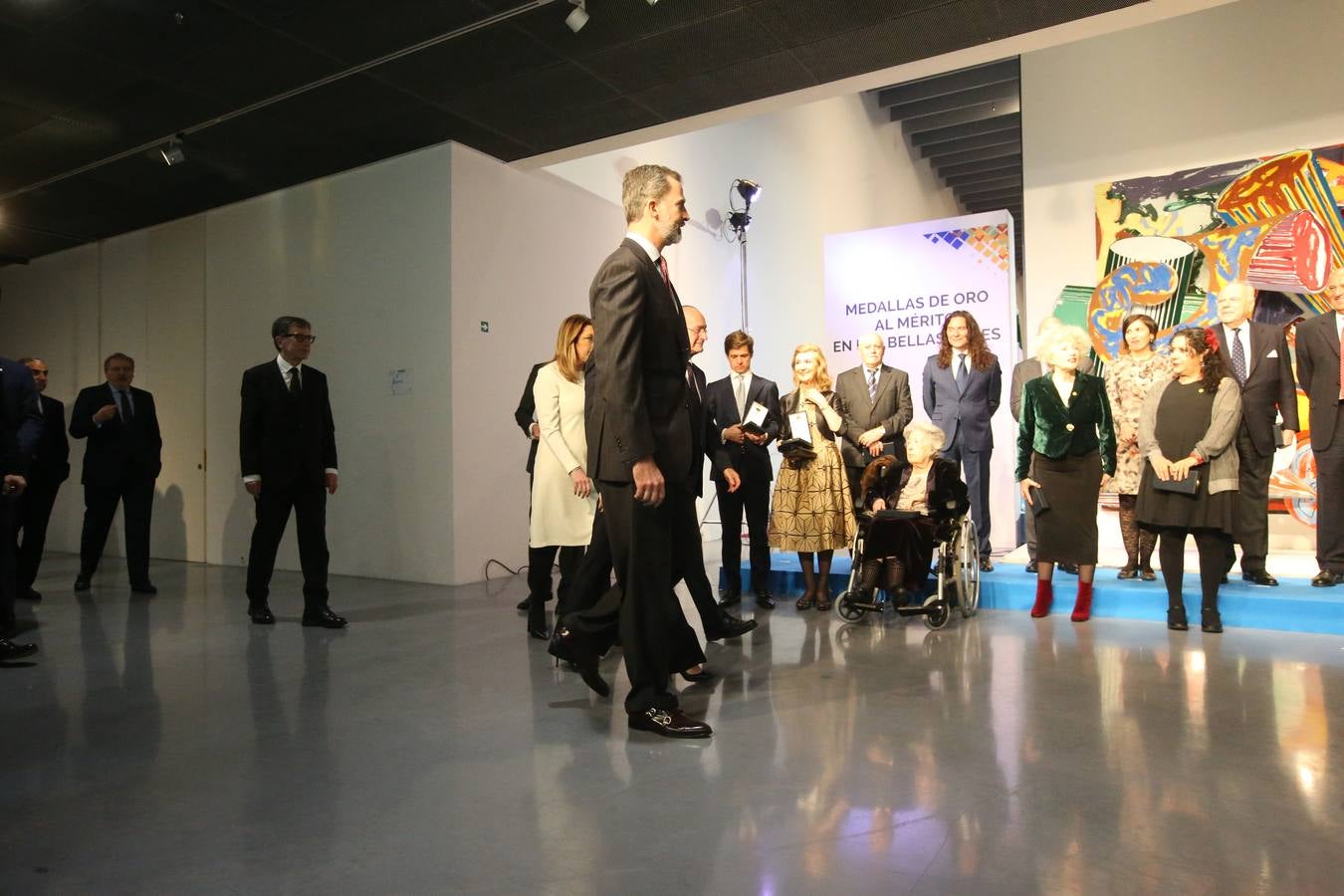 Don Felipe y Doña Letizia presiden la ceremonia en el Pompidou