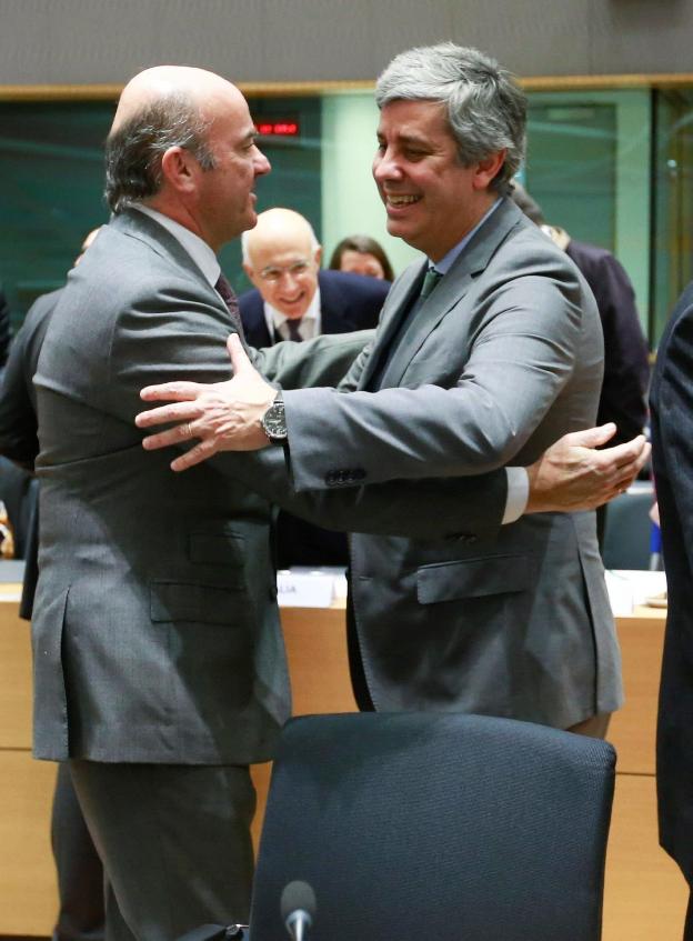 El ministro de Economía, Luis de Guindos, en un Eurogrupo. :: efe