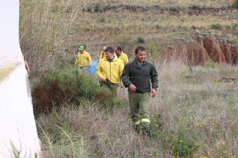 Dispositivo de búsqueda del niño desaparecido ayer en la barriada de Las Hortichuelas en Nijar (Almeria) en el que han participado Guardia Civil, Protección Civil y decenas de ciudadanos