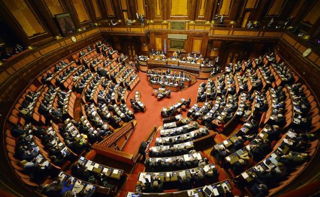 Interior del Parlamento de Italia.