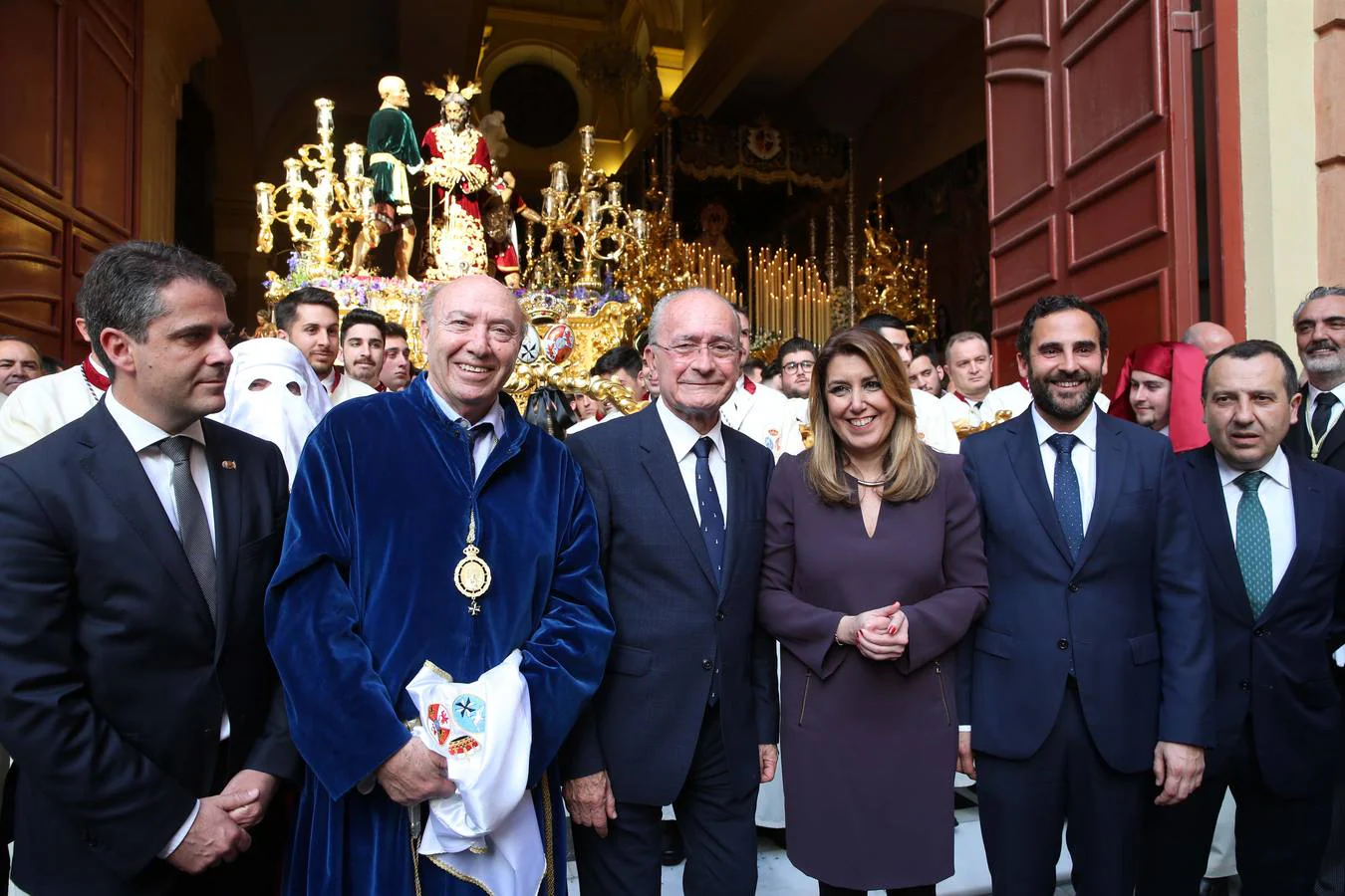 Imágenes de la cofradía de Jesús de la Puente del Cedrón y María Santísima de la Paloma en el Miércoles Santo de la Semana Santa de Málaga de 2018. 