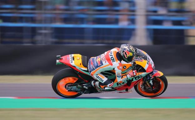 Dani Pedrosa, rodando en Argentina. 