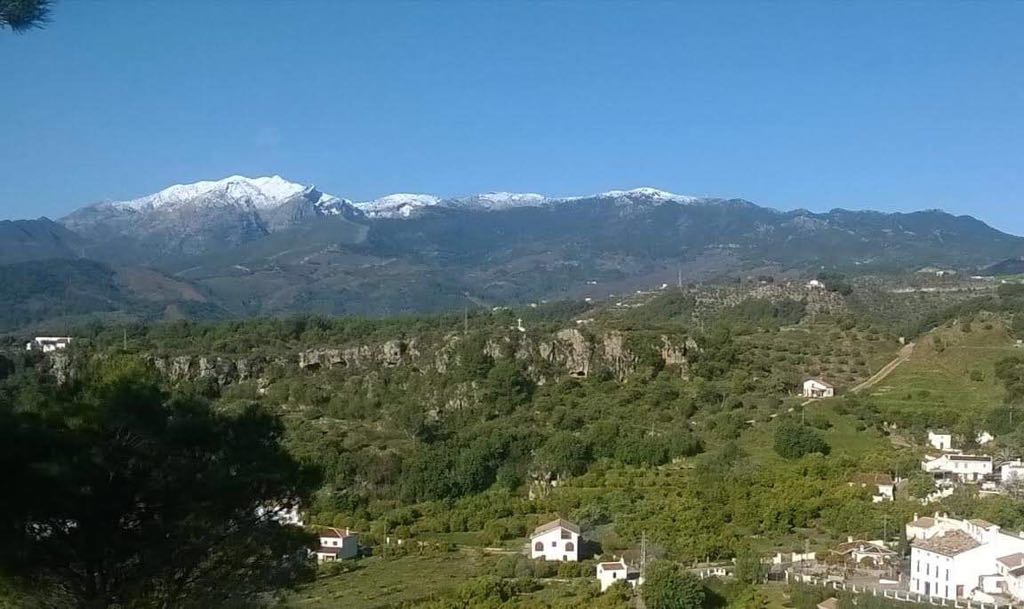 Vista del manto blanco desde el Camping Sierra de las Nieves