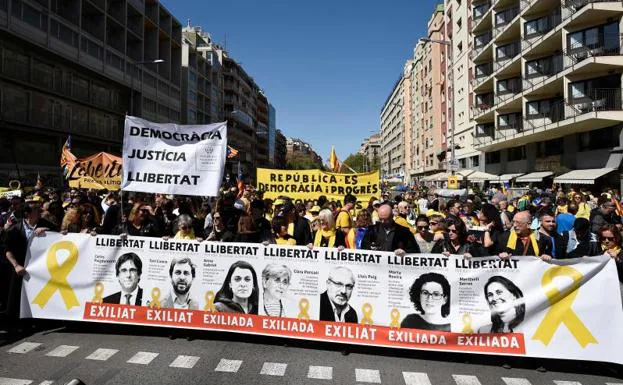 Manifestación por las calles de Barcelona.