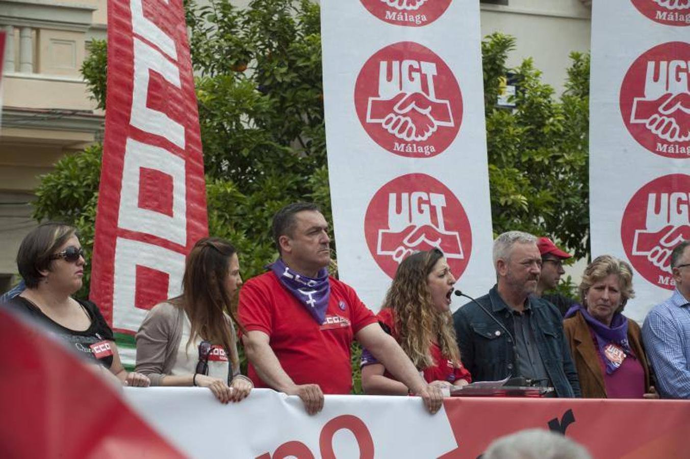 Miles de malagueños participan en la marcha del Día del Trabajo, convocada por CCOO y UGT y apoyada por partidos y colectivos de izquierda