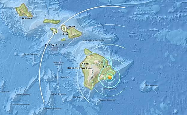 Lugar del epicentro del terremoto. 