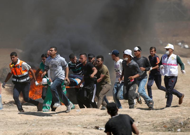 Más de cuarenta muertos y más de un millar de fallecidos en Gaza, en las protestas contra la embajada de EE UU en Jerusalén