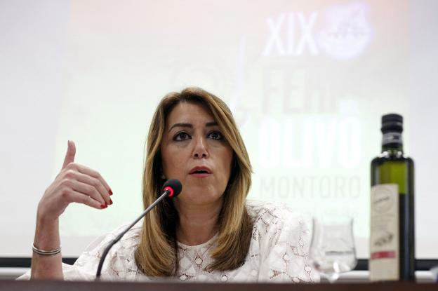 Susana Díaz, ayer en la Feria del Olivo de Montoro.