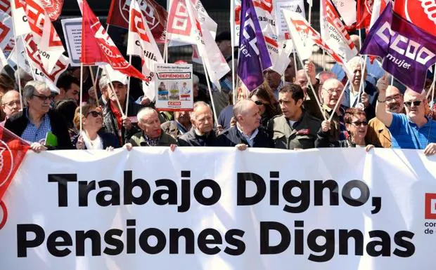 Manifestación celebrada el pasado lunes para exigir unas pensiones dignas.