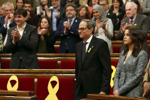 Torra, el pasado 14 de mayo, cuando fue elegido presidente de la Generalitat. :: t. albir / efe