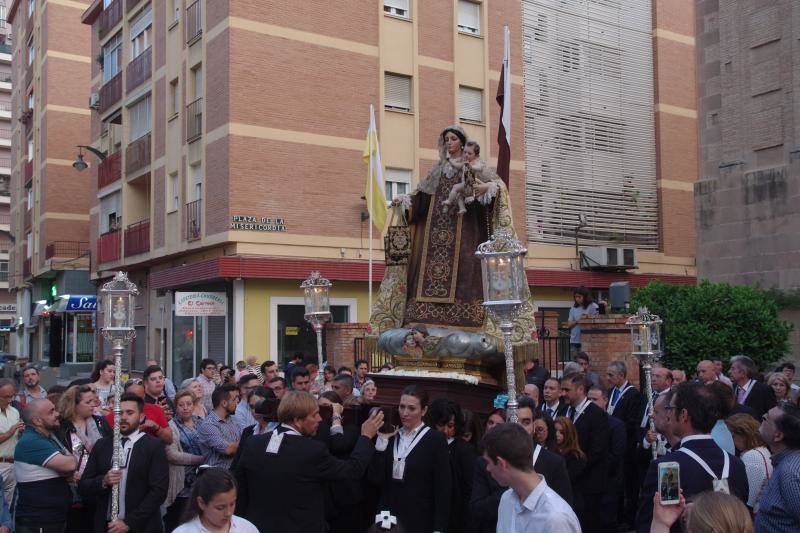 Traslado de la Virgen del Carmen Coronada este jueves. 