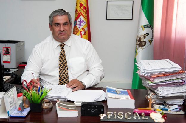 El fiscal jefe de Algeciras (Cádiz), Juan Cisneros, durante la entrevista. 