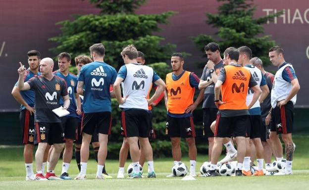 Entrenamiento de la selección española este sábado en Krasnodar.