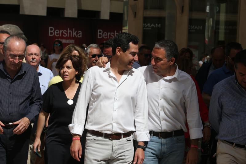 La aspirante a presidir a los populares abre en Málaga su campaña acompañada por los presidentes del partido en Málaga, Sevilla, Córdoba y Huelva y el líder andaluz, Juanma Moreno