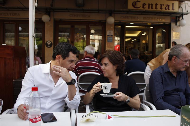 La aspirante a presidir a los populares abre en Málaga su campaña acompañada por los presidentes del partido en Málaga, Sevilla, Córdoba y Huelva y el líder andaluz, Juanma Moreno