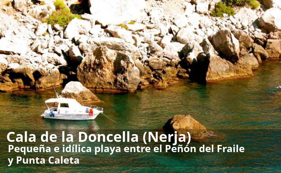 Entre todas las playas del paraje natural de los Acantilados de Maro sobresale especialmente por su belleza y por su estado de conservación la que se conoce como la Cala de las Doncellas, situada concretamente entre el Peñón del Fraile y Punta Caleta. Esta pequeña e idílica playa se conserva así, claro está, por la dificultad que ofrece su acceso. para llegar hasta ella hay dos opciones, una por tierra y otra por mar. La primera implica descender a pie por un sinuoso y empinado camino que conduce hasta la propia cala desde la antigua N-340. Los que tengan la posibilidad de usar algún tipo de embarcación, se podrán acercar a este oasis de tranquilidad desde el este o el oeste. En el caso de usar una piragua o una barca a remo, el trayecto más recomendado es el que partiría de la playa de Cantarriján, en el término municipal de Almuñécar, pero dentro del propio paraje natural.  Más info aquí.