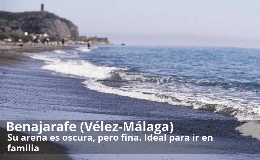 Aunque en los meses de verano suele estar mucho más frecuentada, esta franja de la costa veleña es una de las más interesantes como alternativa a playas demasiado concurrida. Sobre todo si se va en días laborables. Situada frente a una zona residencial, que cuenta con distintos establecimientos de restauración, esta playa de Benajarafe cuenta con una extensión de más de un kilómetro y medio en paralelo al Mediterráneo. Su arena es oscura, pero fina. Ideal para ir en familia.  Más info aquí.
