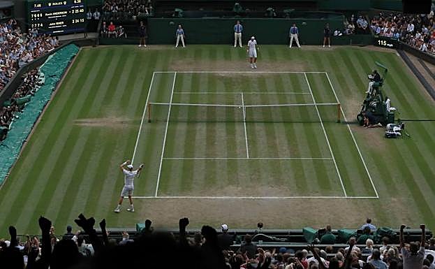 Kevin Anderson y John Isner, durante el partido de semifinales. 
